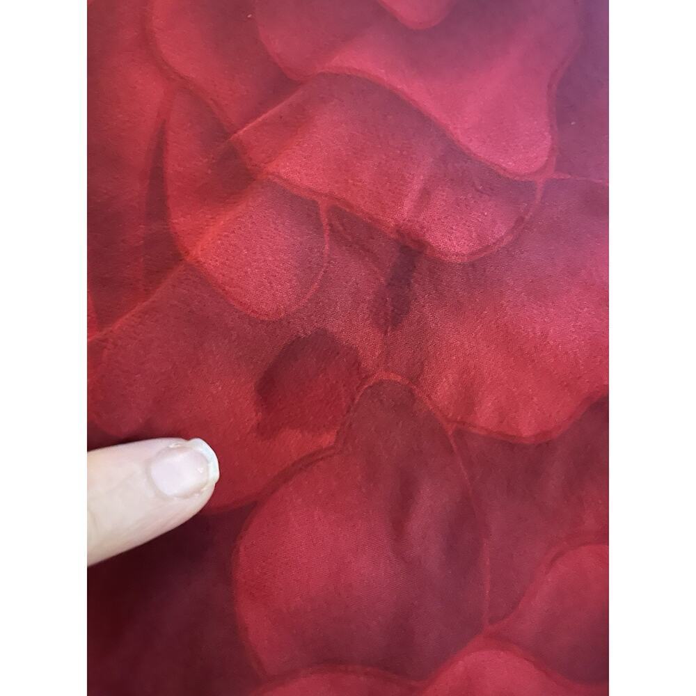 Simply Silk Vintage 90s Y2K Silk Red Size L Rose Print Dark Romantic Asymetrical - Picture 8 of 8